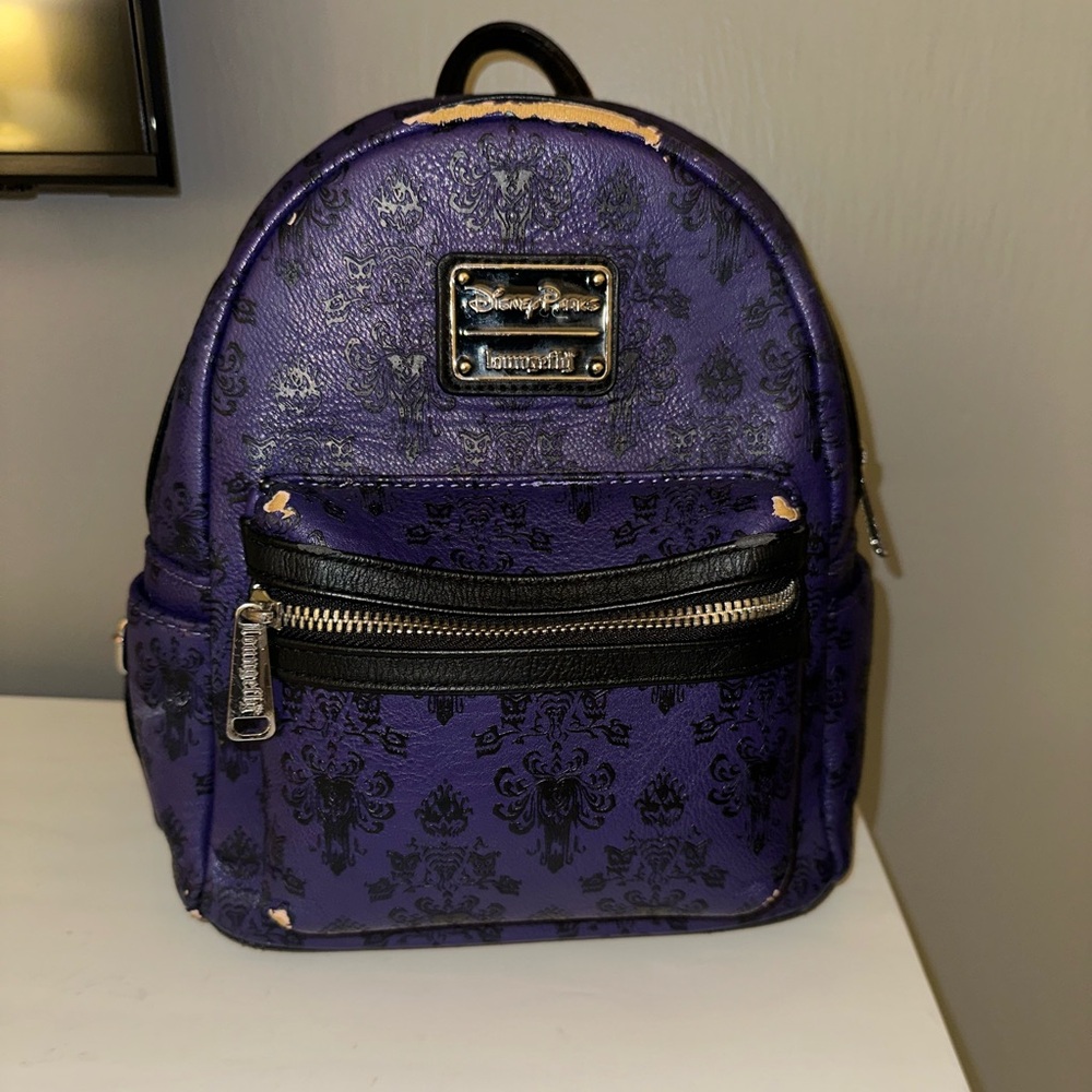 Loungefly Disney Purple and Black Backpack Haunted Mansion Theme